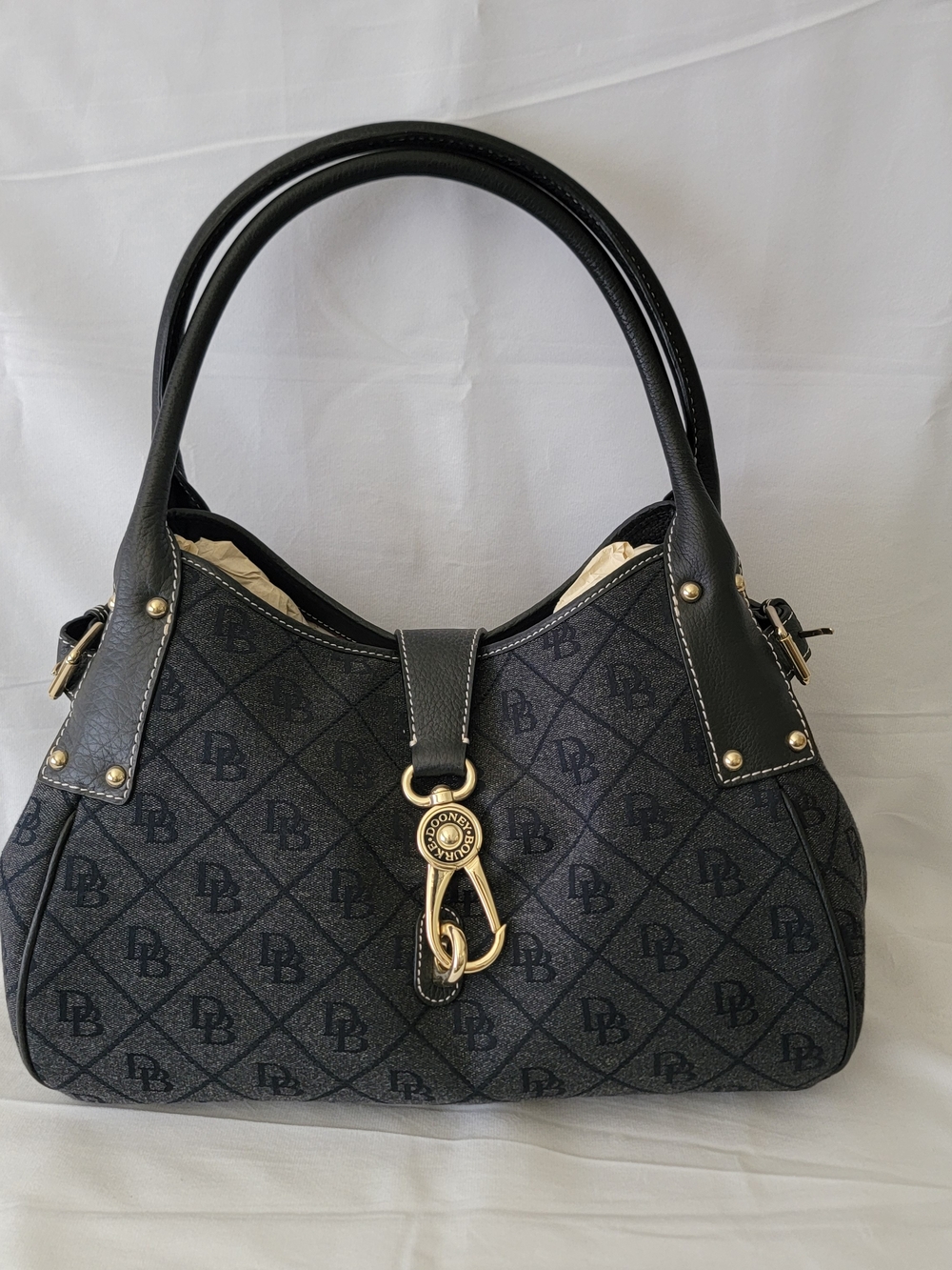 Dooney & Bourke Black Logo-Print Satchel